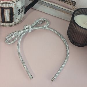 Silver Sparkly Bow Headband NWOT!
